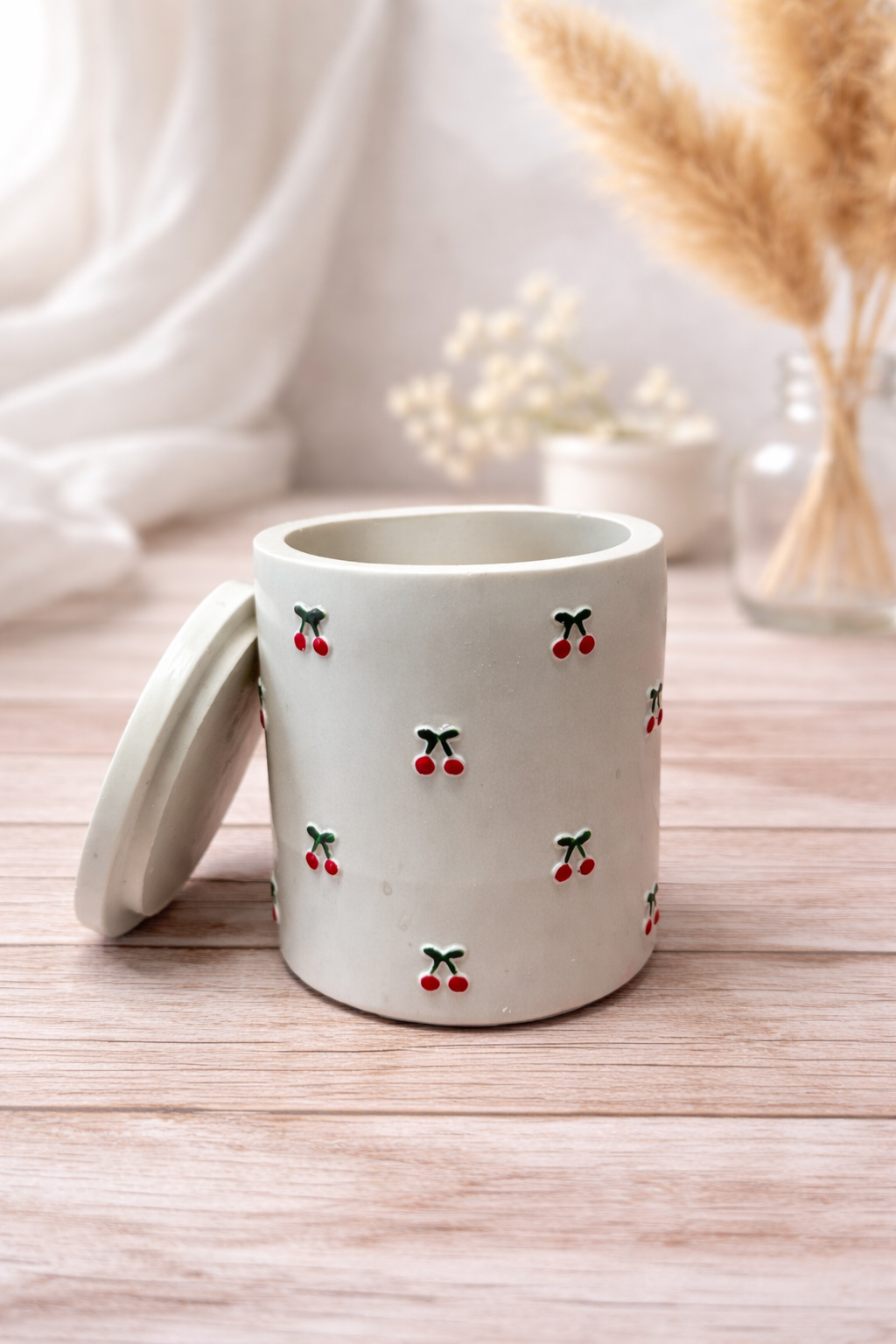 Pot cerise jesmonite