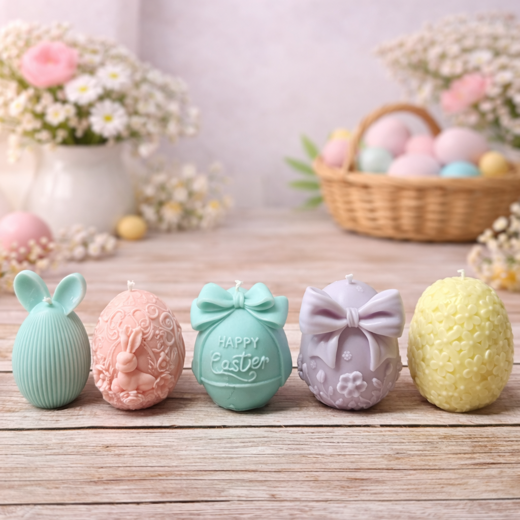 Coffret de 5  bougies oeufs de Pâques