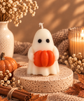👻 Bougie Fantôme &amp; Citrouille – Parfum Cannelle
