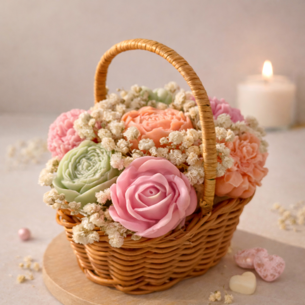 Mini panier floral en osier - parfum hibiscus