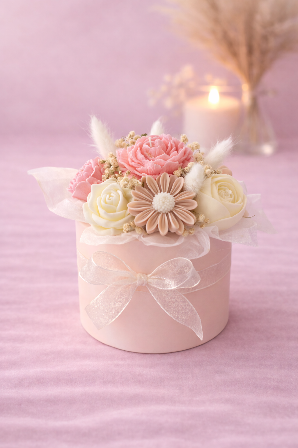 Pot de 9 bougies fleurs Girly - Parfum fleur de cerisier