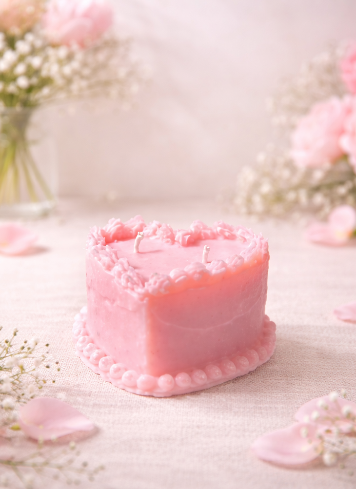 Bougie pink cake - Parfum vanille