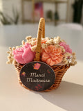 Mini panier florale merci Maitresse - Parfum monoi