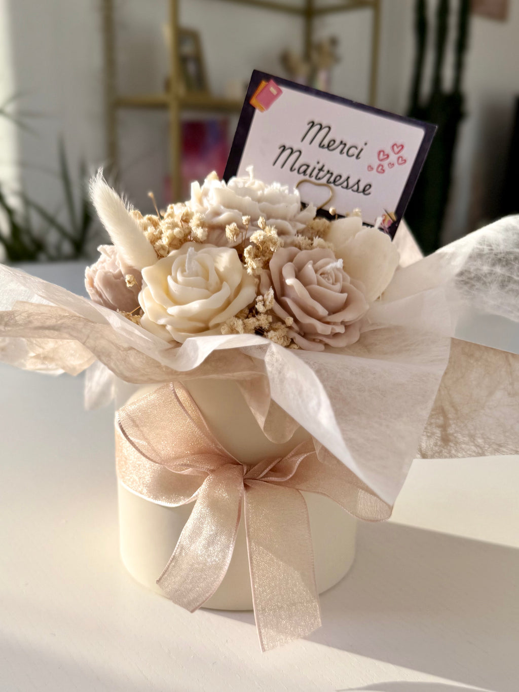 Pot florale merci maitresse - Parfum monoi